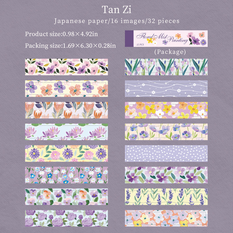 Floral Mist Painting Washi Sticker Book