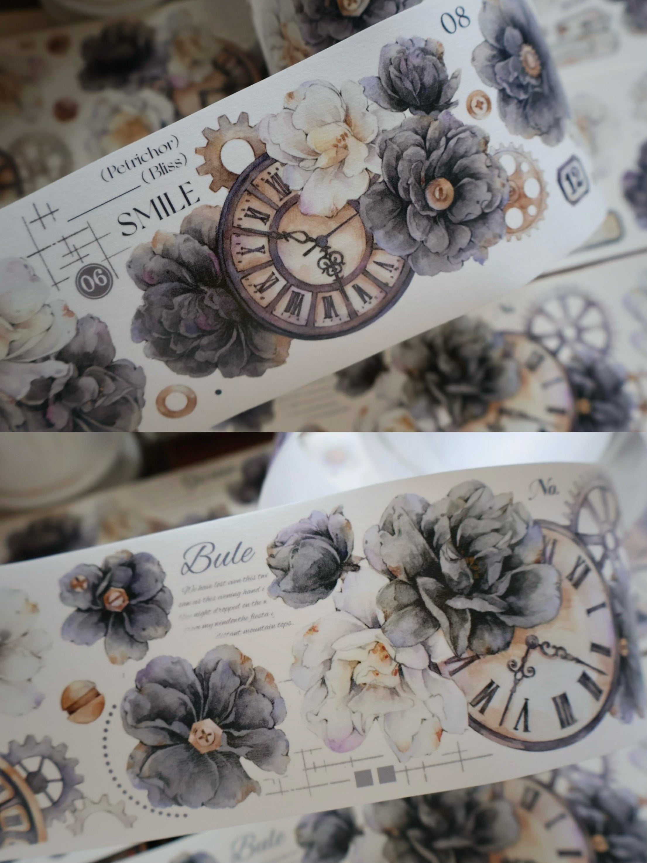 Black and White Flowers Tape (5.5cm*120cm)