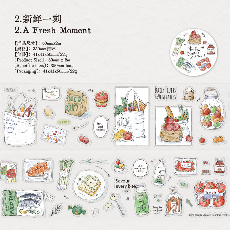 Four Periods of a Day Pre-cut PET Tape for Journaling | MOOBOOM