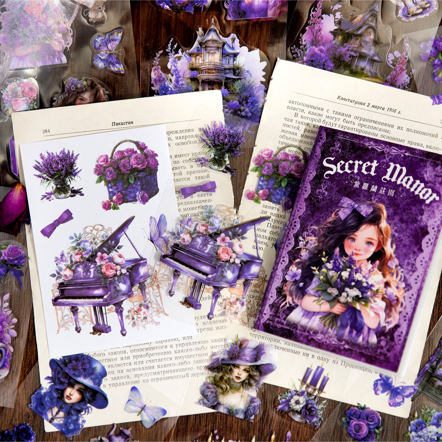 Secret Manor Stickers Book & Scrapbooking Paper