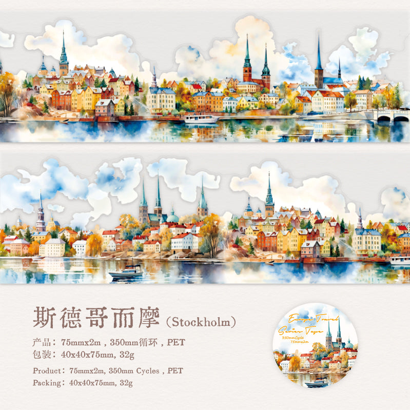 Travel around Europe PET Tape