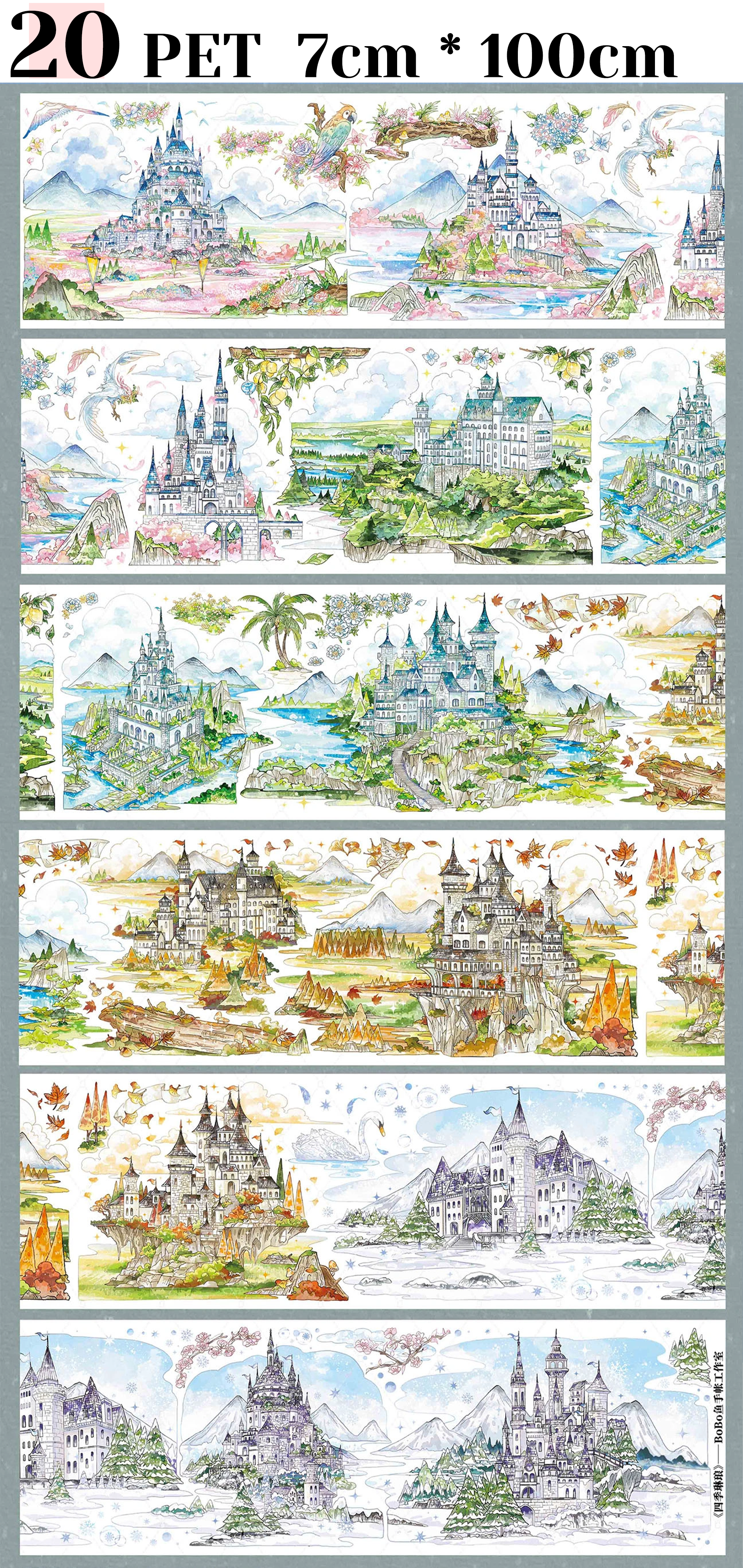 【BOBOYU】 City/Transport/Grassland/Castle Landscaping PET Tape