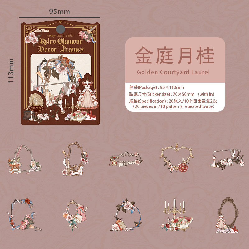 Garden Floral Border Stickers Vintage PET Stickers