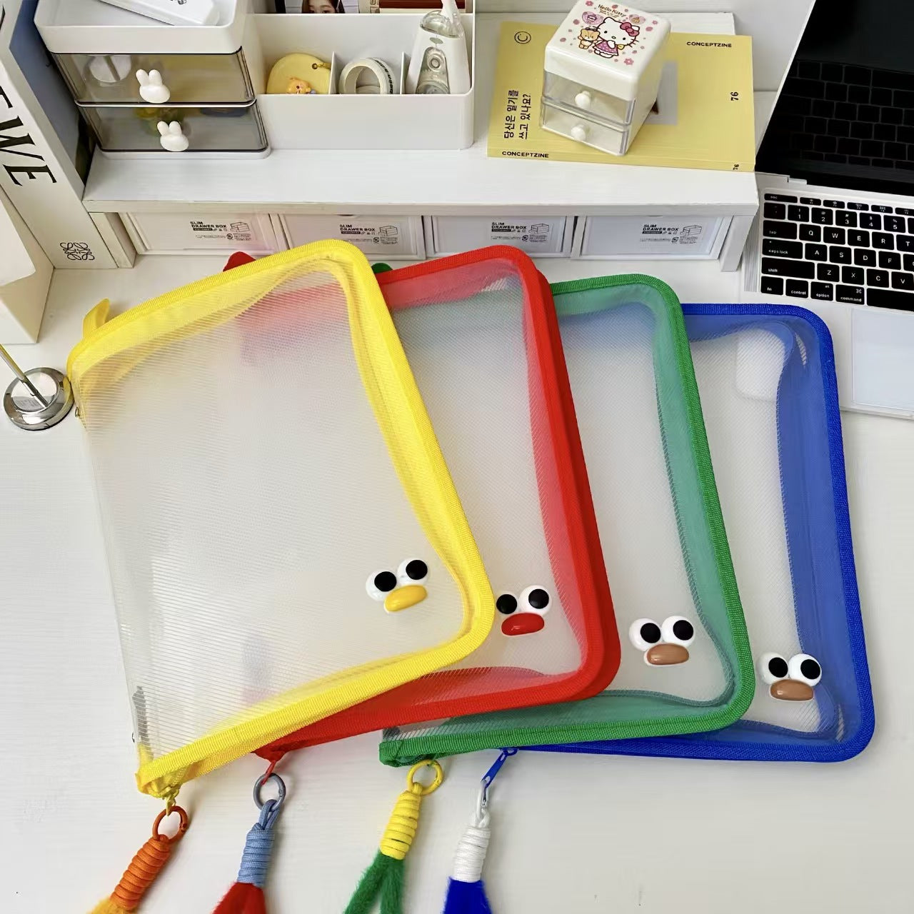 Transparent zipper storage bag