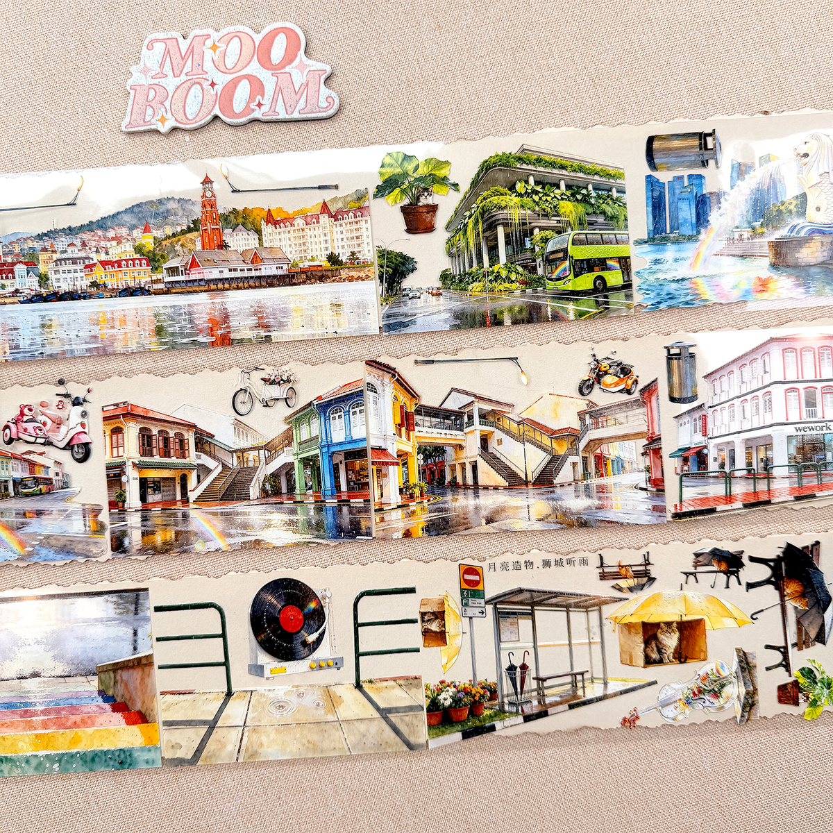 Rainbow City Landscape PET Tape