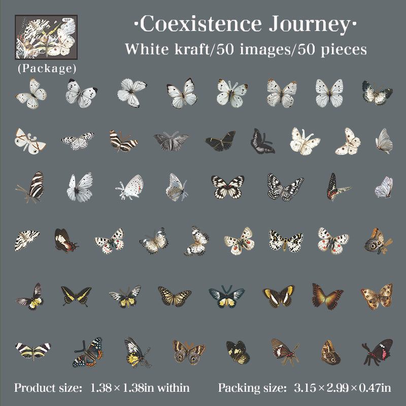 Vintage Butterfly Paper Sticker