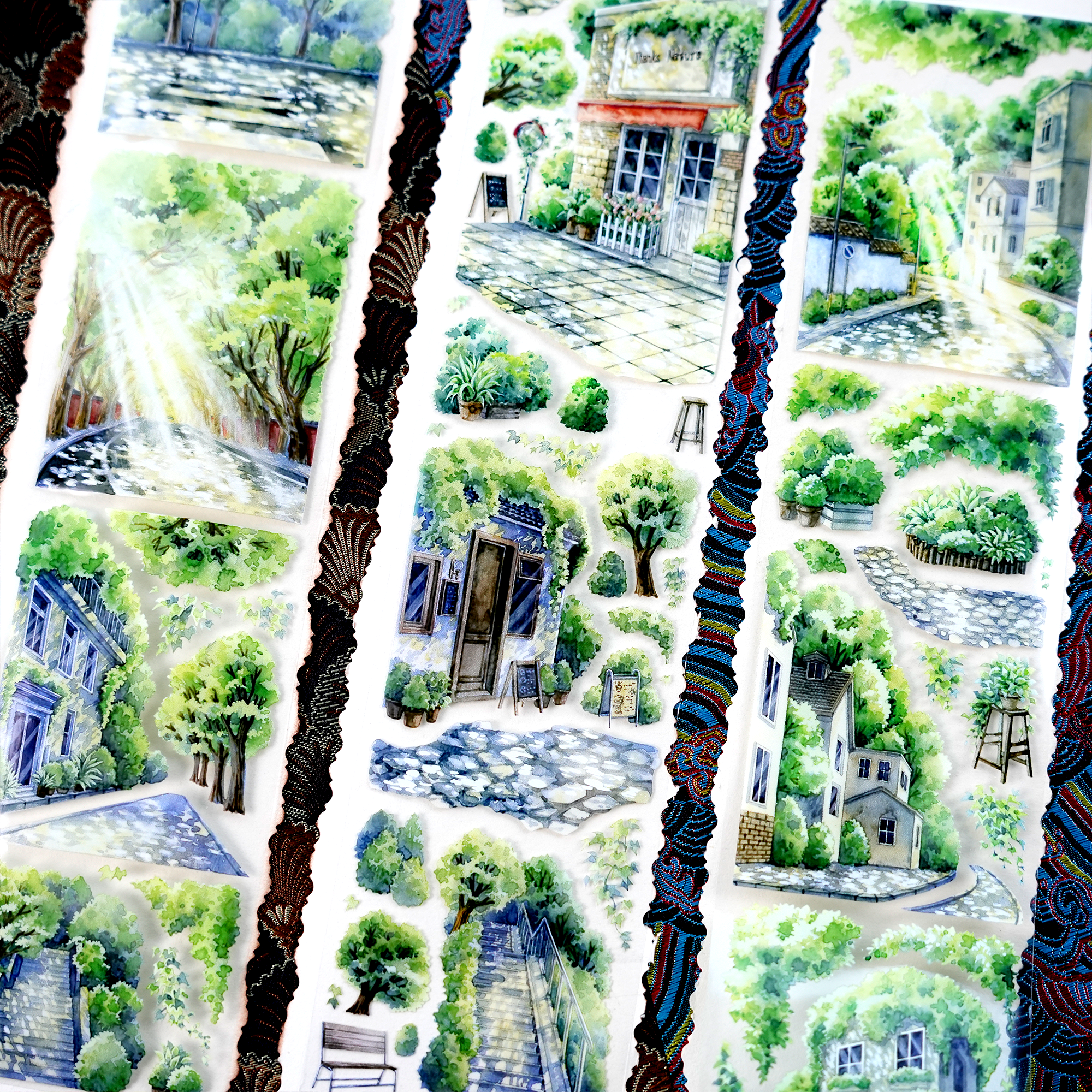 【BOBOYU】tree-lined street Landscaping PET Tape