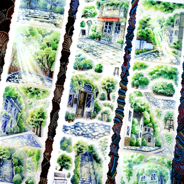 【BOBOYU】tree-lined street Landscaping PET Tape