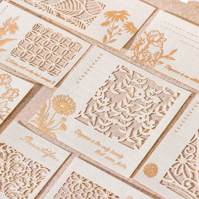 Gold-Stamped Hollow Plant Paper decorative tape for journaling and scrapbooking