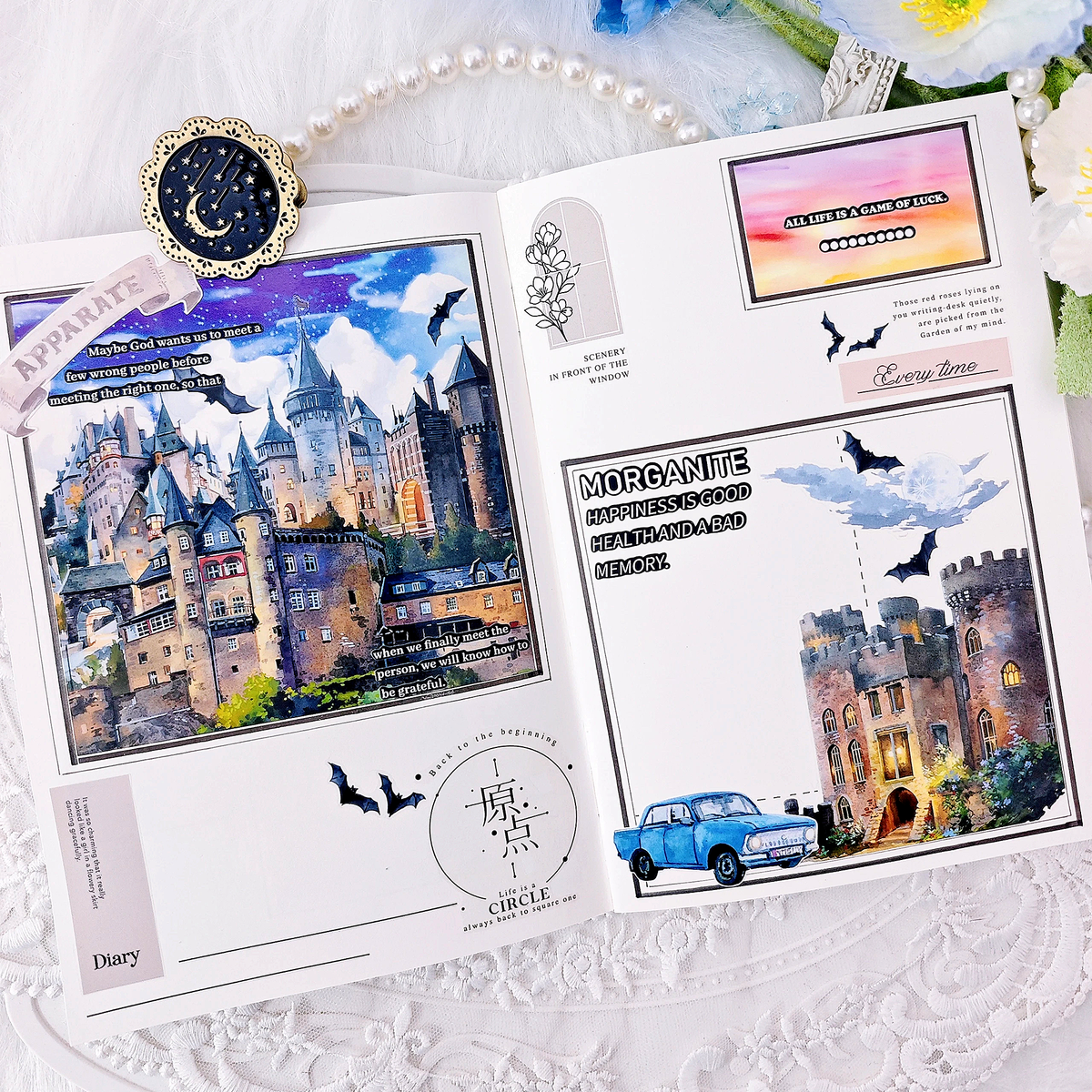 【MOOBOOM】Ghost Castle Pre-cut Landscape PET Tape detail image 1