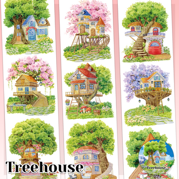 MOOBOOM Treehouse Pre-cut PET Landscaping Tape forest scenery close up