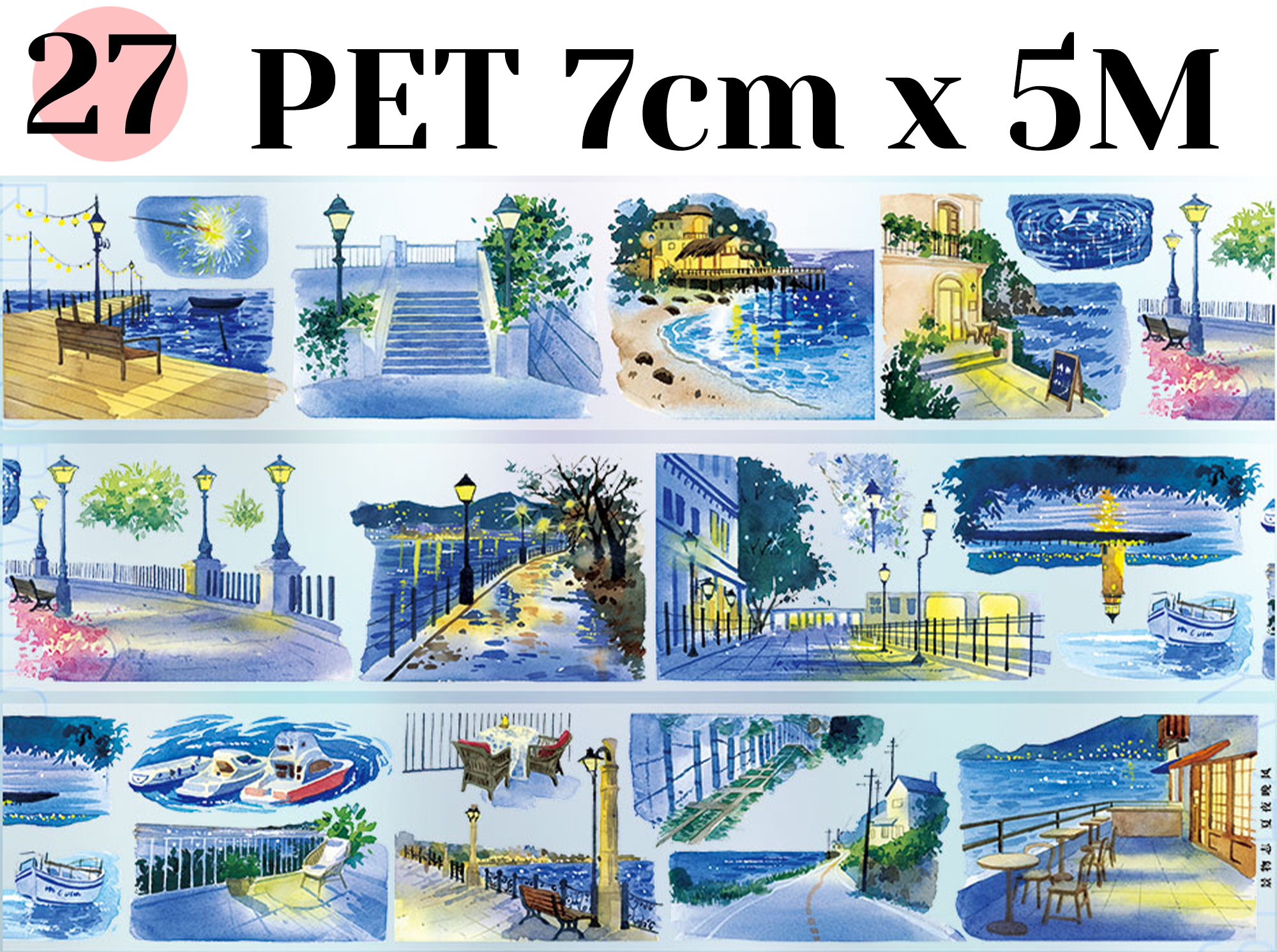 【ZERO】About Night Landscaping Tape(34 Styles)(Whole Roll Tape)