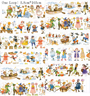 【Paper Domain】Children's Playground Character Theme PET Tape (5.8cm*165cm)