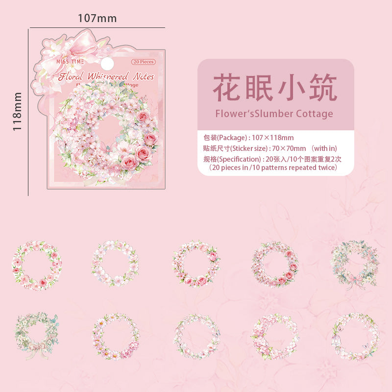 Floral Note with Gentle Whispers Wreath PET Stickers