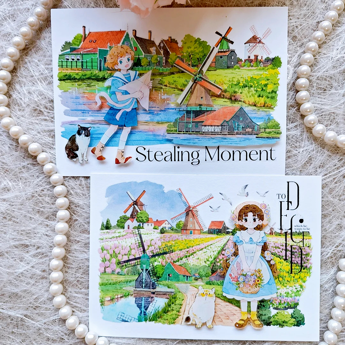 【MOOBOOM】Land of Windmills Pre-cut Landscape PET Tape detail image 3