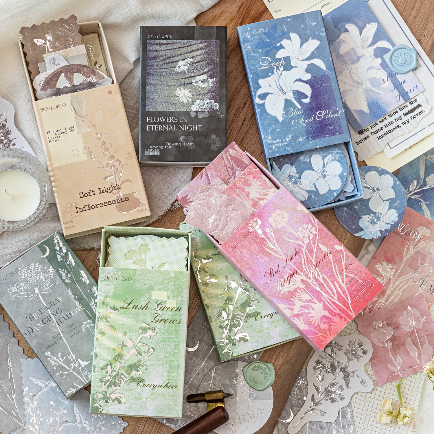 White Kraft Paper Hot Stamping Debossed Matchbox Notes Sticker