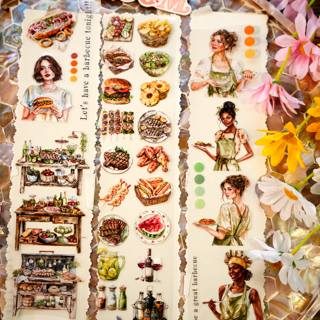 Barbecue Party Pre-cut PET Tape | No.40 | MOOBOOM Design