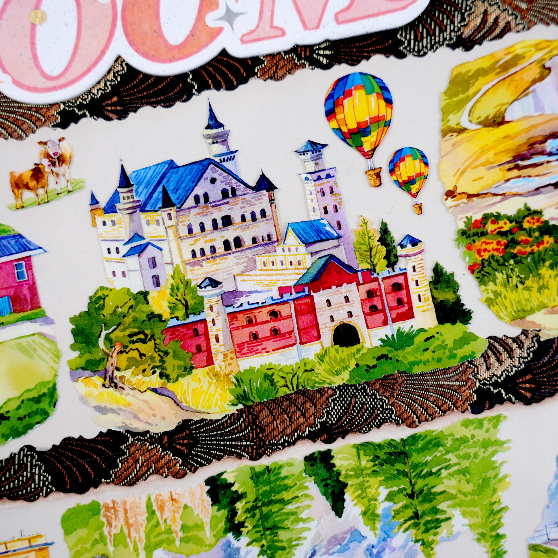 【XT】Castle in the Mountains Landscape Tape for journaling and scrapbooking