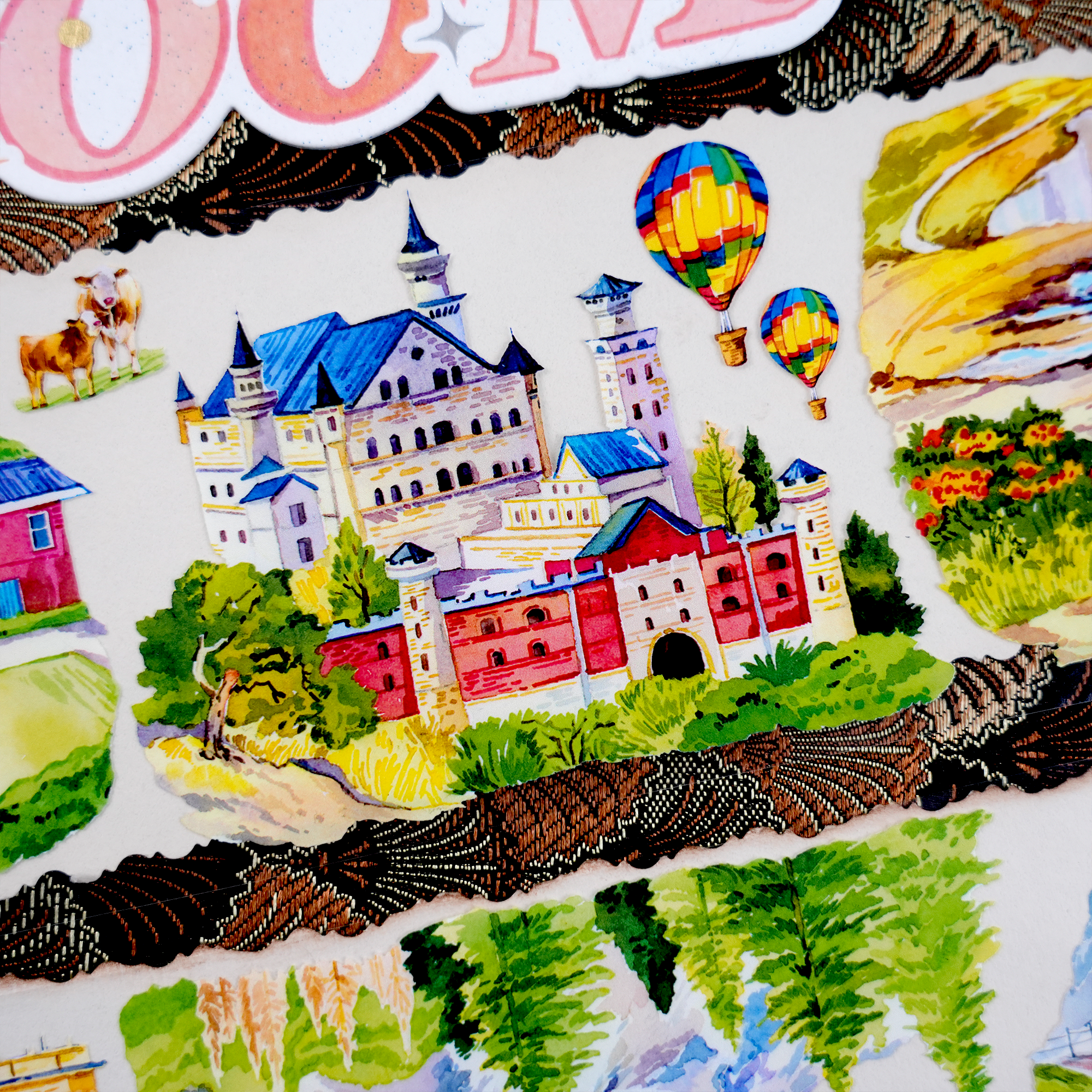 【XT】Castle in the Mountains Landscape Tape for journaling and scrapbooking