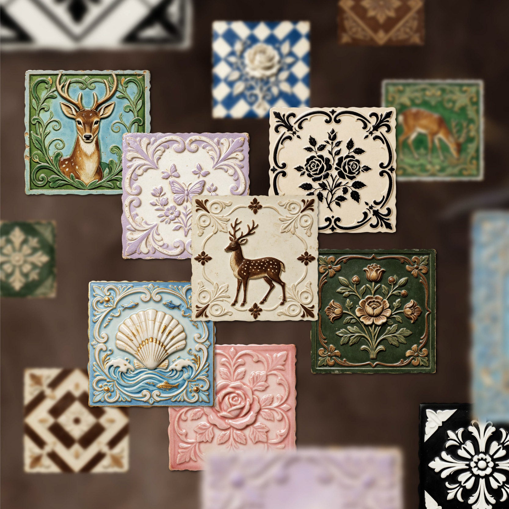Embossed Tiles Sticker for Journaling | MOOBOOM