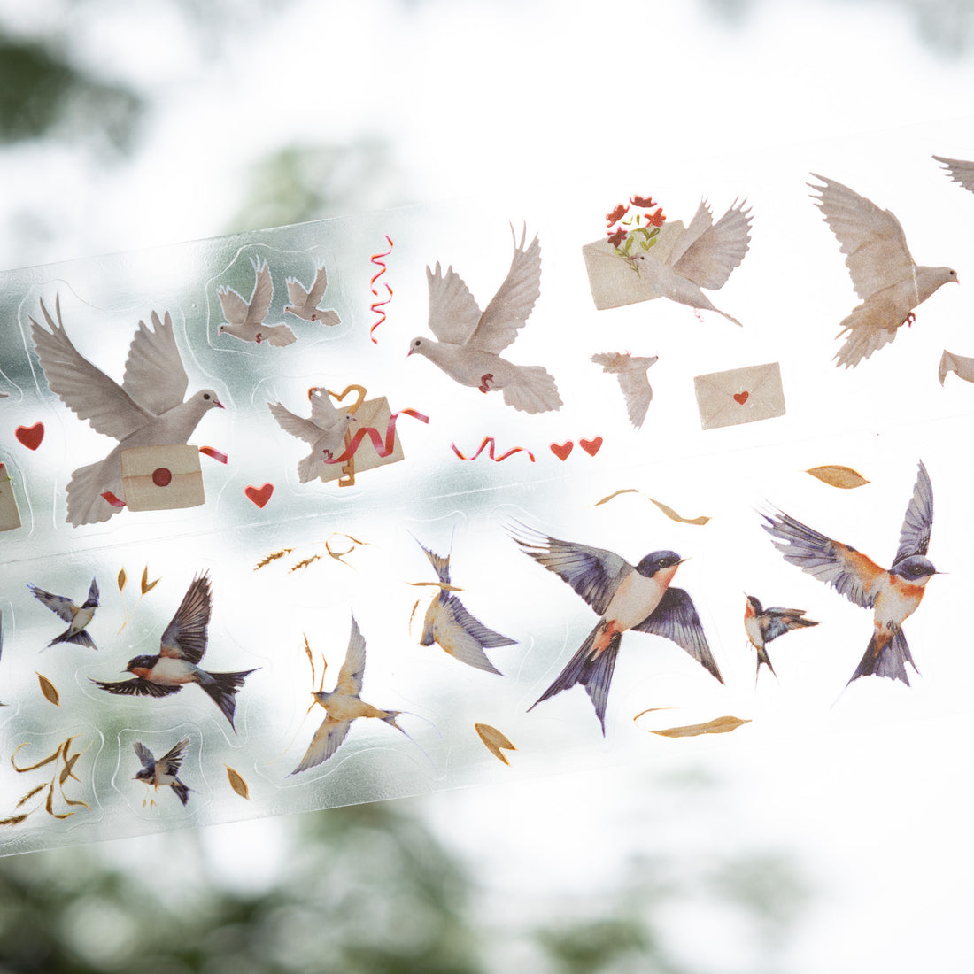 Birds Among the Clouds Pre-cut PET Tape