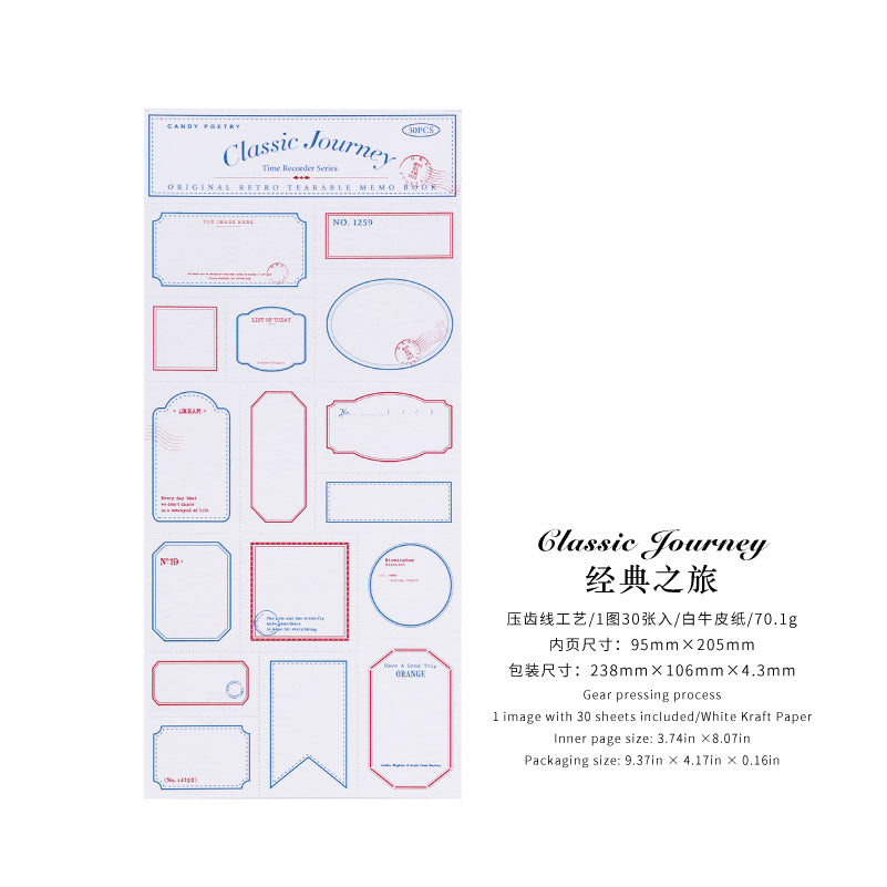 Time Recorder Series Memo Pad