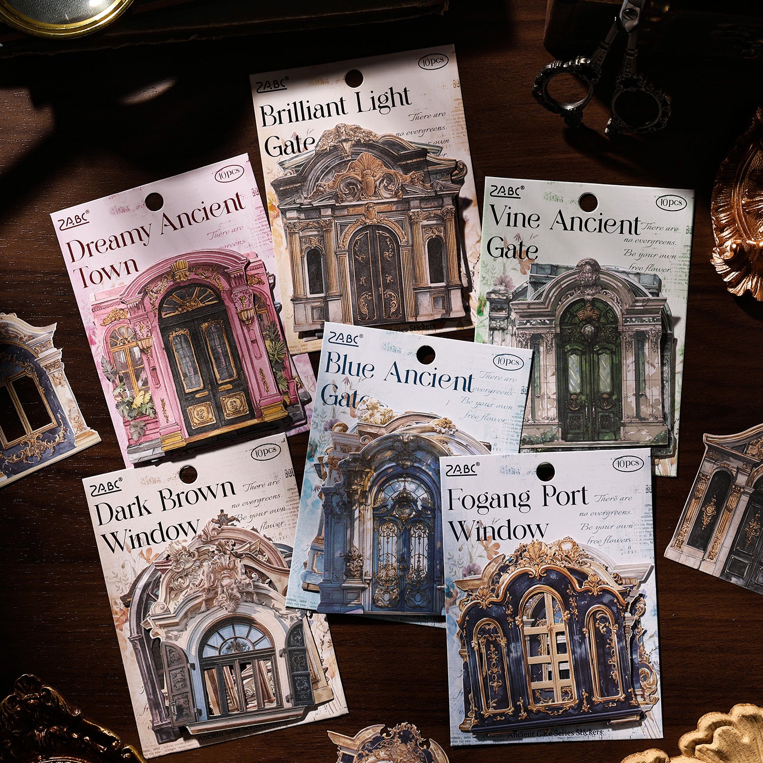 Gilded Portico Series Door & Window Theme Stickers