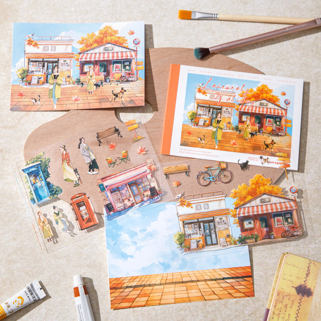 Leisurely Holidoy Landscaping Sticker Book