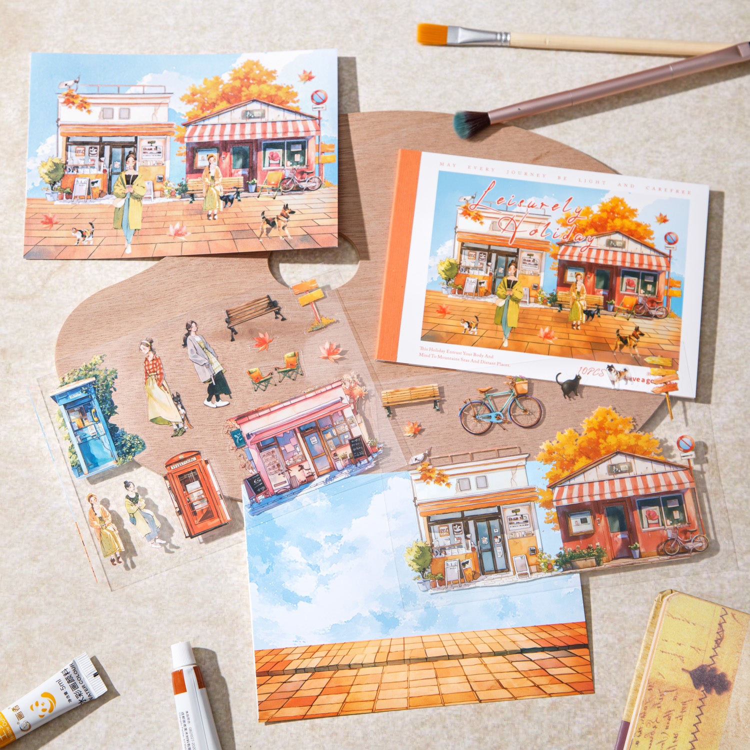 Leisurely Holidoy Landscaping Sticker Book