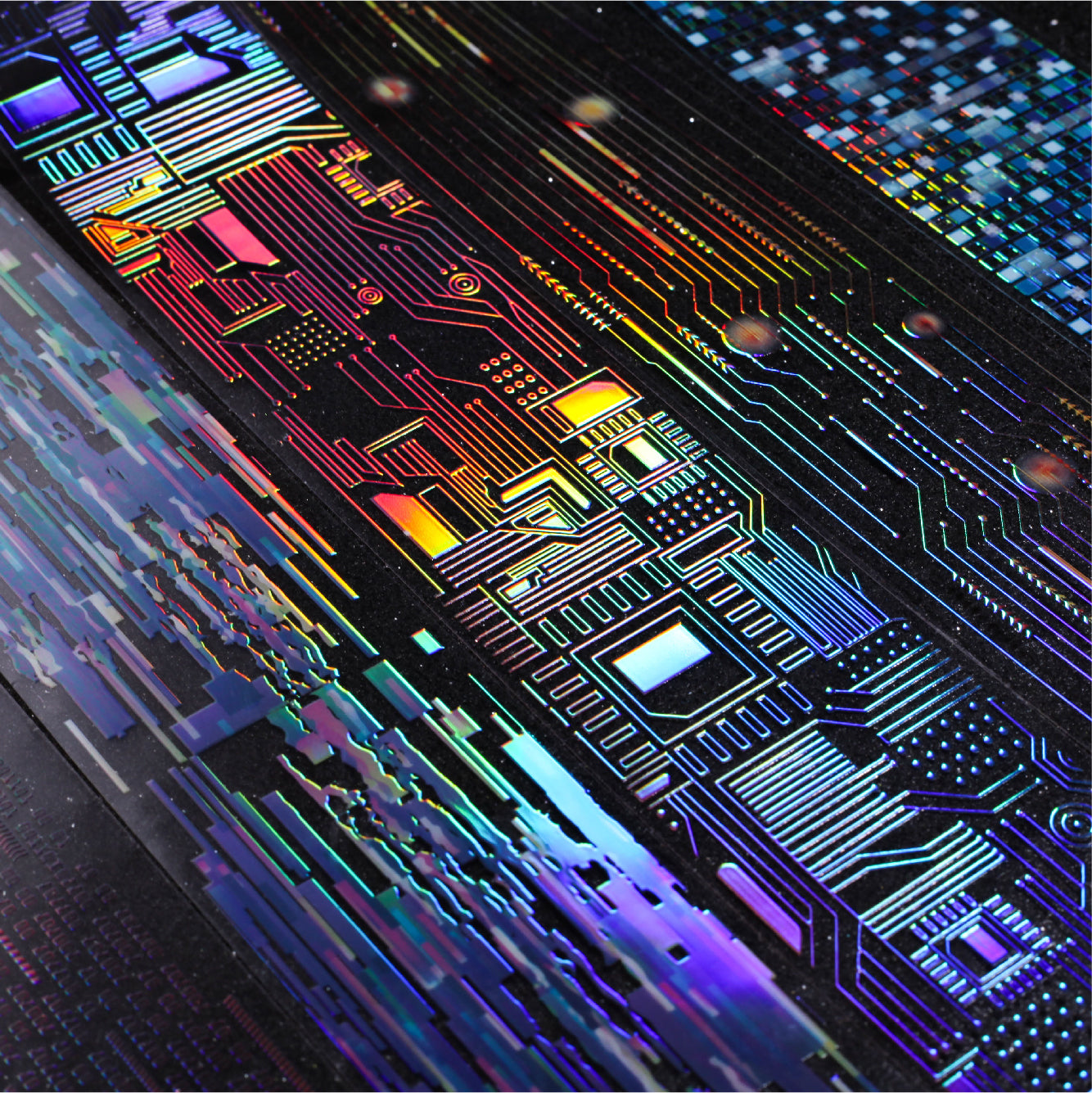 Cyberpunk Circuit Rainbow Foil Tape