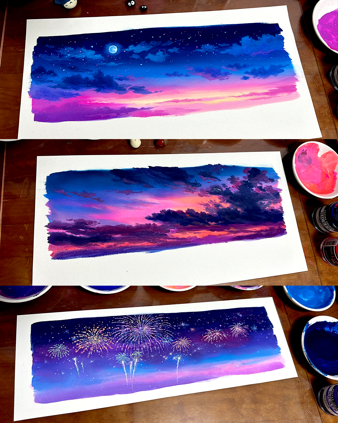 【MOOBOOM】Morning Clouds & Evening Glow Sky View PET Landscaping Tape