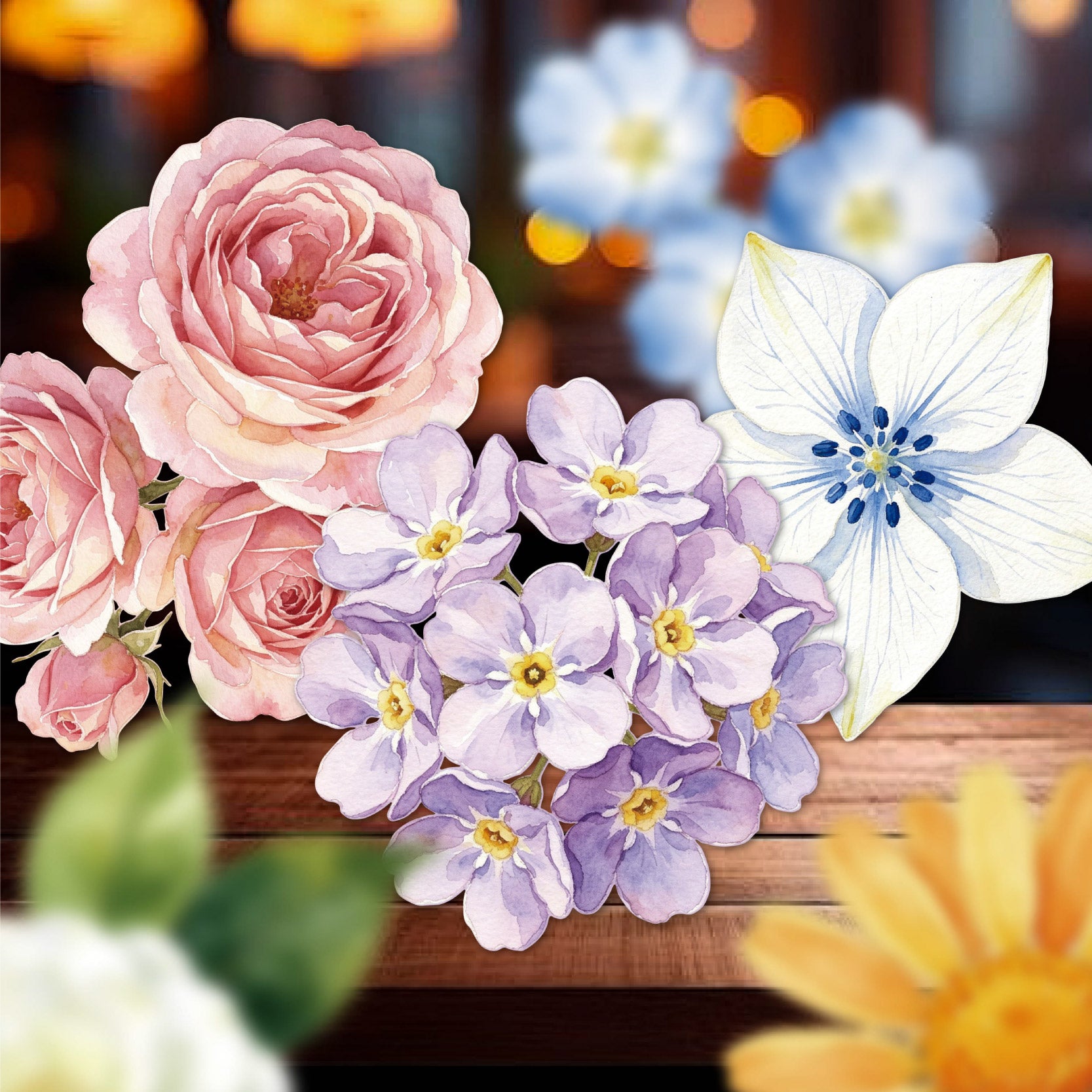 Soft Floral Sticker for Journaling | MOOBOOM