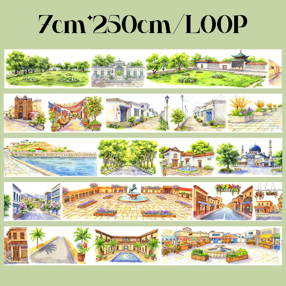 【SZCX】City of the Western Regions Landscape PET Tape