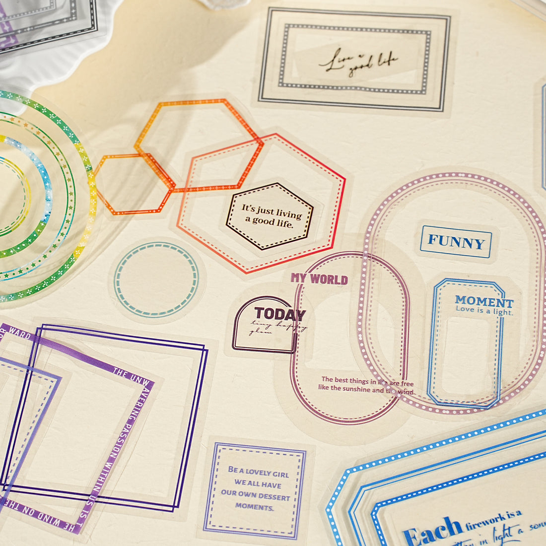 Rainbow Border Pre-cut Sticker