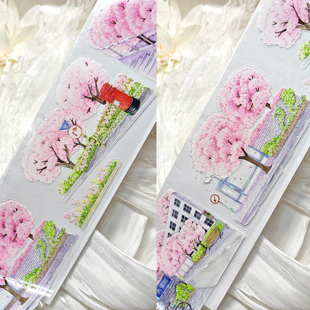 【BOBOYU】Sunny Riverside Sakura Way Landscape Tape