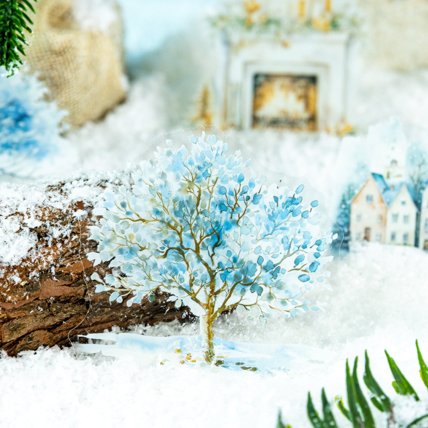 Large size winter Christmas scenery Stickers