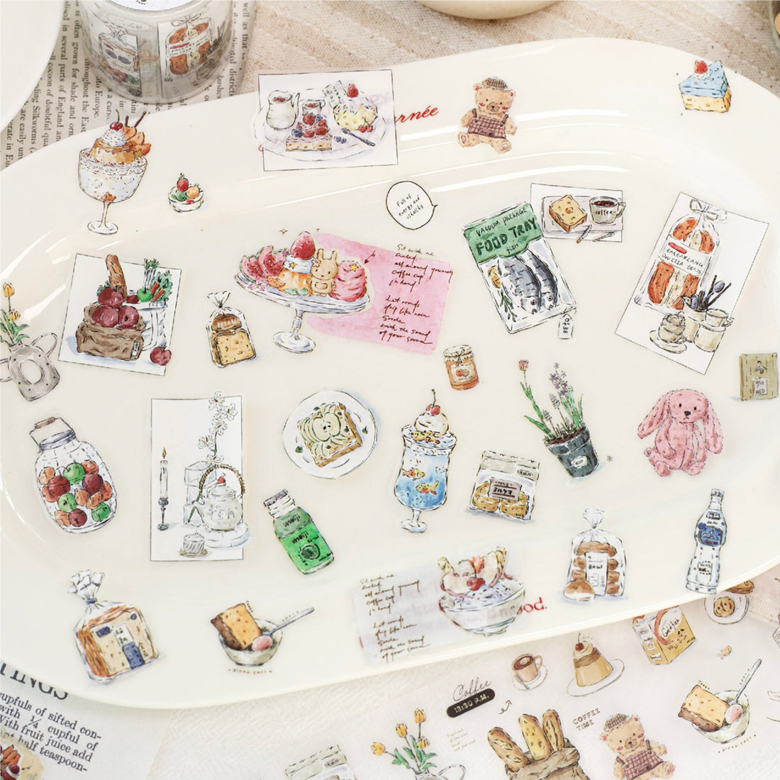 Four Periods of a Day Pre-cut PET Tape for Journaling | MOOBOOM