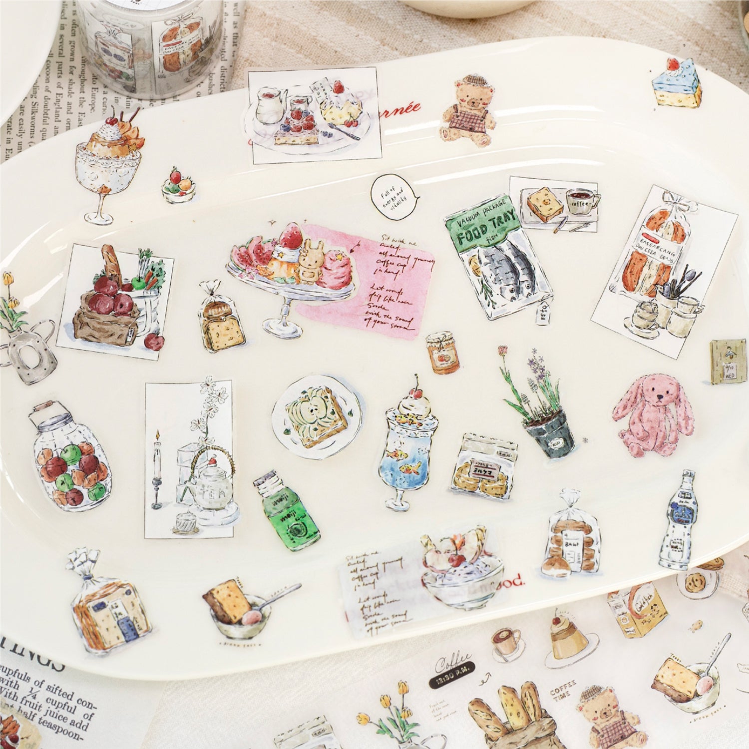 Four Periods of a Day Pre-cut PET Tape for Journaling | MOOBOOM