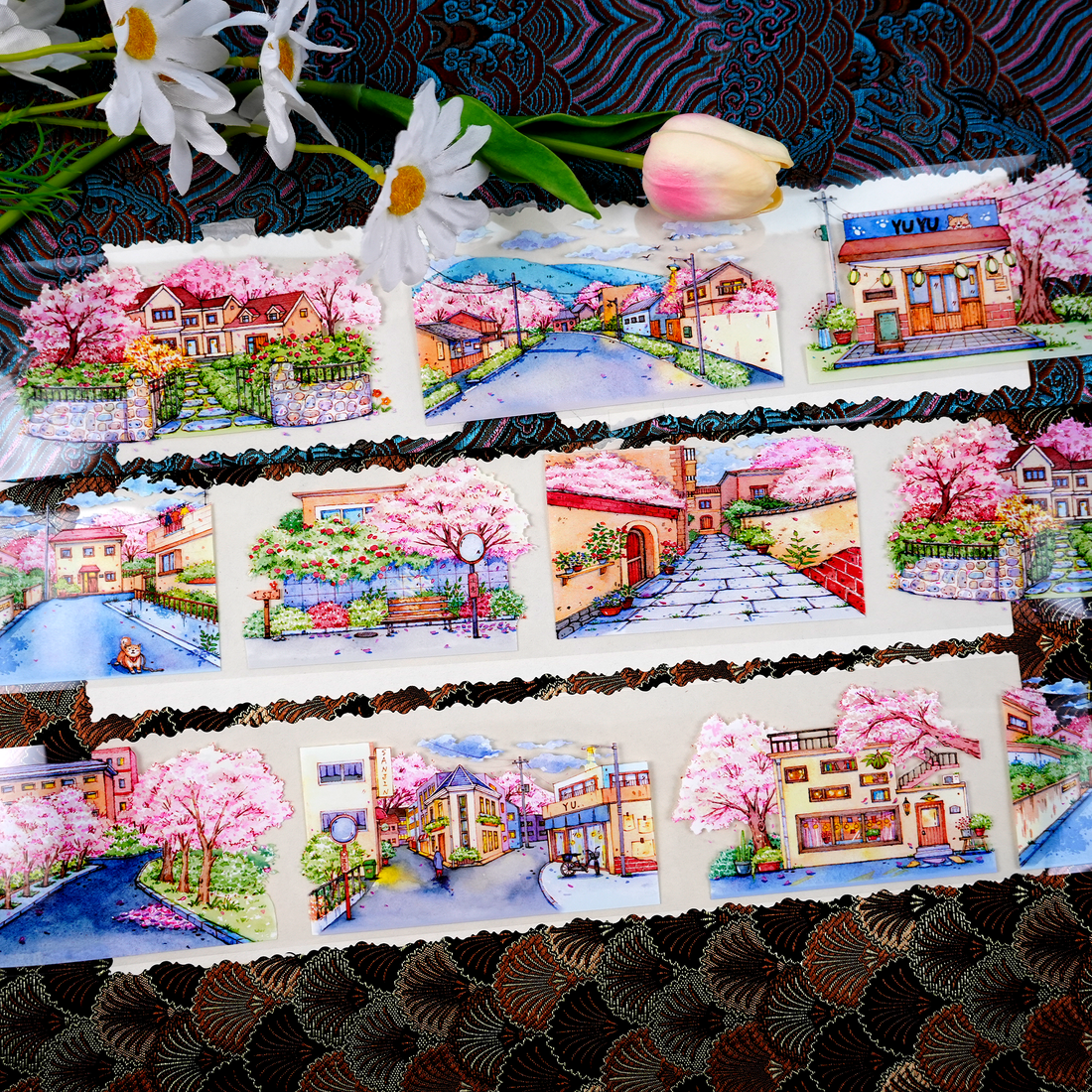 【XT】A Street Where Cherry Blossoms Drift Landscaping Tape