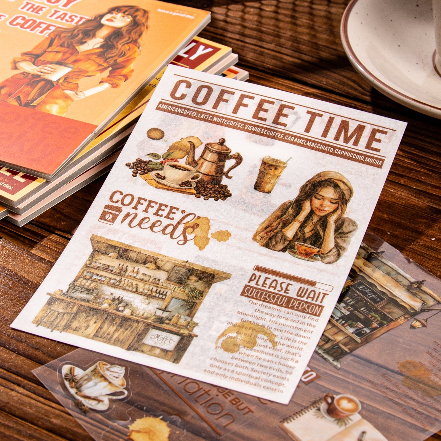 Coffee Weekly Pre-cut Sticker Book