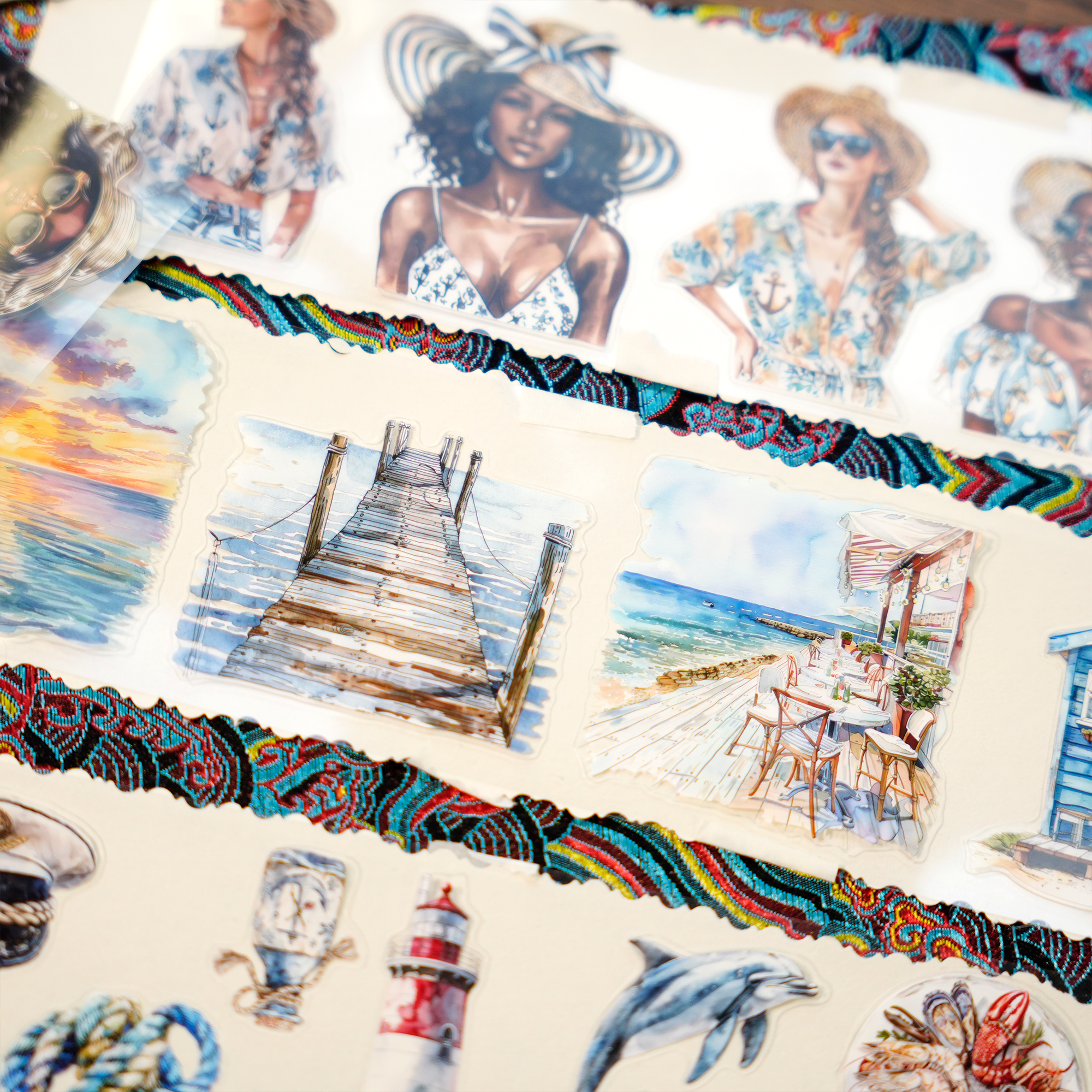 Days at the Seaside Pre-cut PET Tape | No.42 | MOOBOOM Design