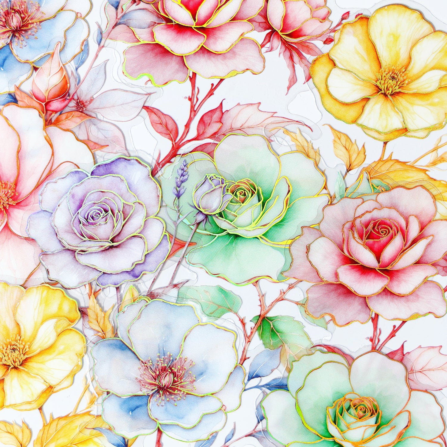 Romantic Flowers PET Sticker