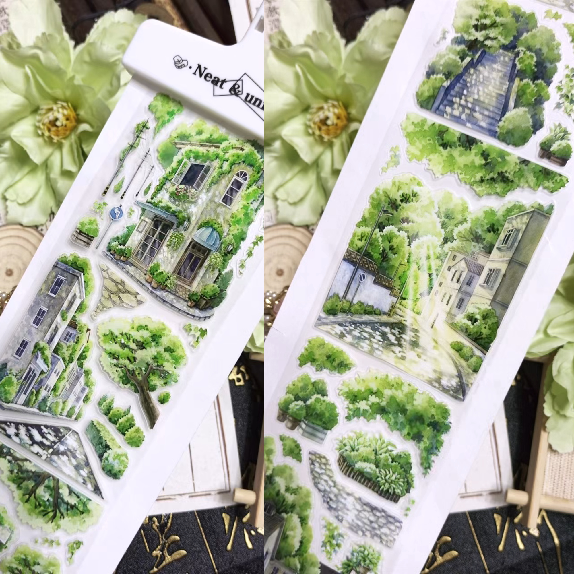 【BOBOYU】tree-lined street Landscaping PET Tape