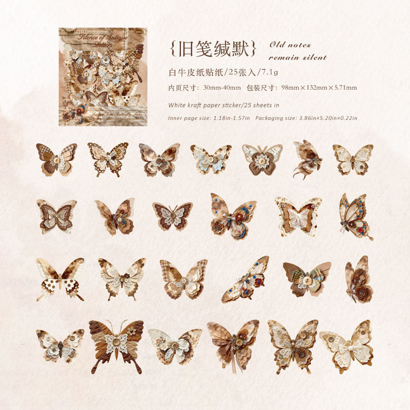 Butterfly Silhouettes Paper Sticker for journaling and scrapbooking