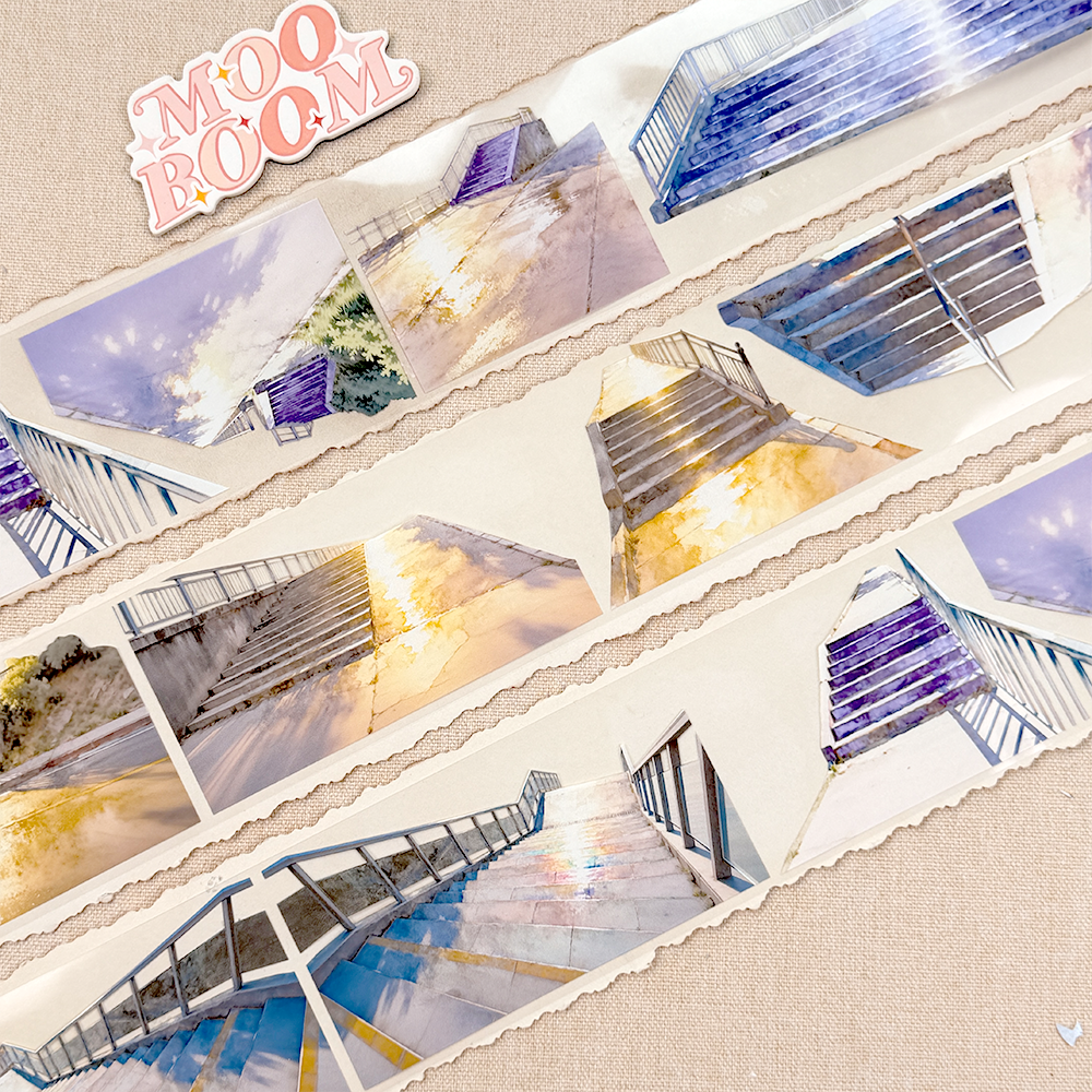 【NaiDong】Sunset Light Falling on the Steps Landscape PET Tape