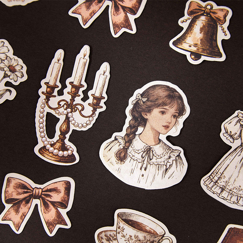 Vintage Girl Paper Sticker for journaling and scrapbooking