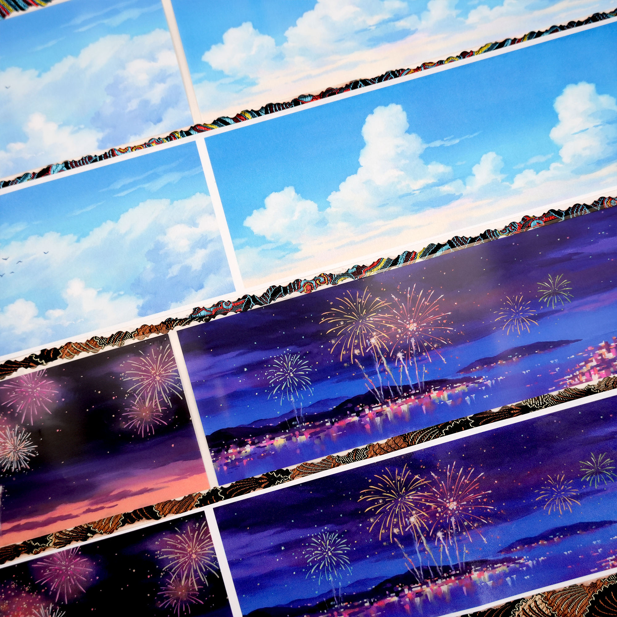 【MOOBOOM】Morning Clouds & Evening Glow Sky View PET Landscaping Tape