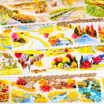 【ZERO】Autumn Theme Landscaping Tape (19 Styles)(Whole Roll Tape)