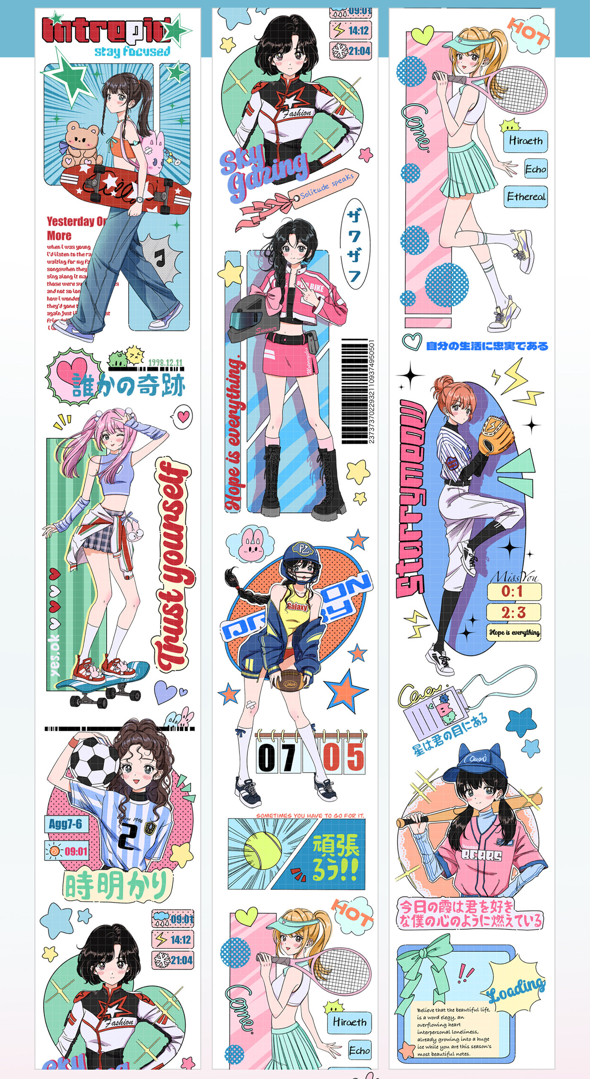 【Studio VI】Sports Girl Character PET Tape