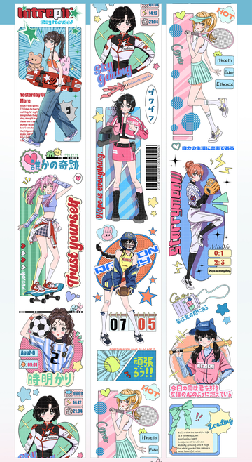 【Studio VI】Sports Girl Character PET Tape